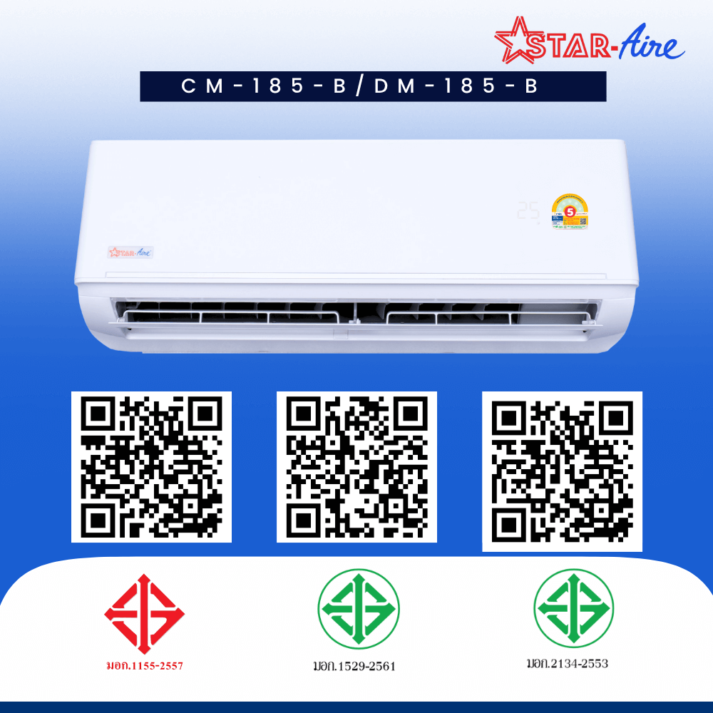 แอร์ผนัง สตาร์แอร์ รุ่น CM-185B/DM-185B 18,500 บีทียู_3